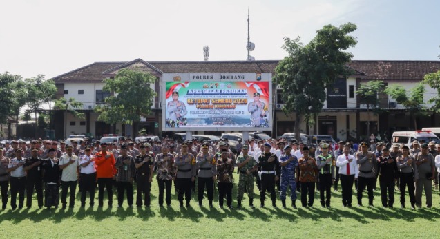 Apel Gelar Pasukan Operasi Ketupat Semeru 2026, Polres Jombang Siap Amankan Idul Fitri 1447 H/2026 M