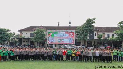 Wujud Sinergi Menjaga Keamanan dan Ketertiban, Polres Jombang Gelar Apel Ojol Kamtibmas