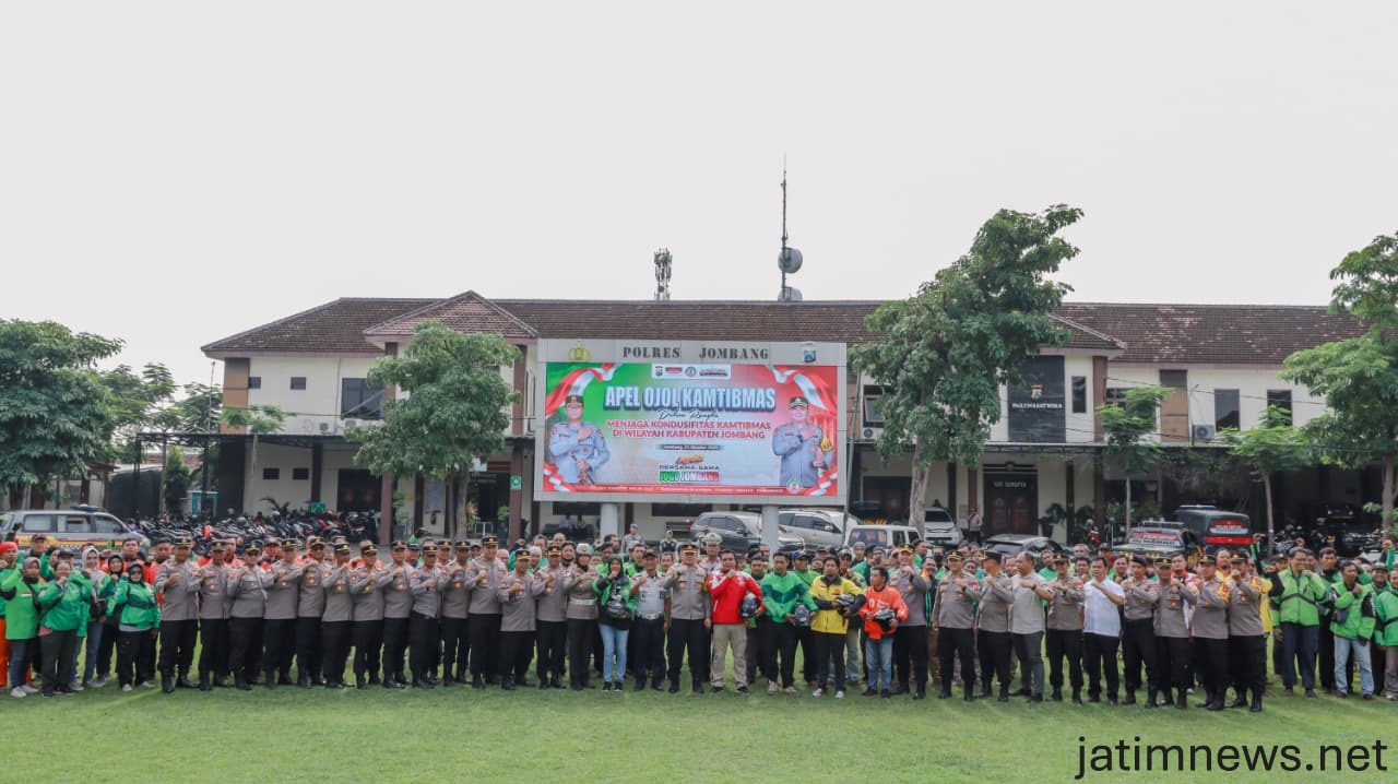Wujud Sinergi Menjaga Keamanan dan Ketertiban, Polres Jombang Gelar Apel Ojol Kamtibmas